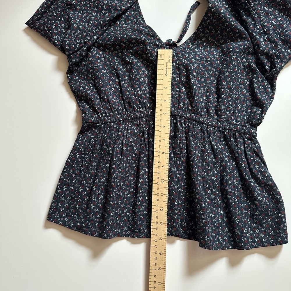 Madewell Black Peplum Long Sleeve Blouse size S - Picture 9 of 15